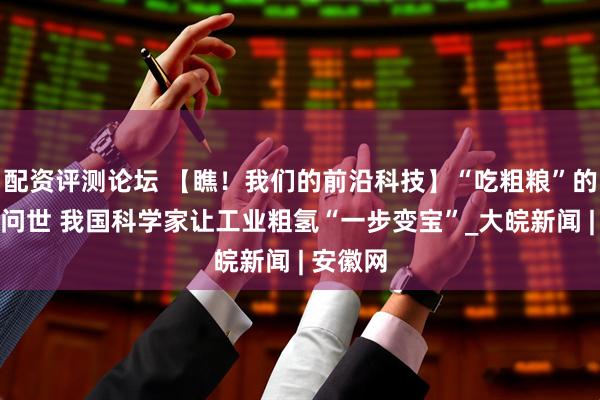 配资评测论坛 【瞧！我们的前沿科技】“吃粗粮”的催化剂问世 我国科学家让工业粗氢“一步变宝”_大皖新闻 | 安徽网