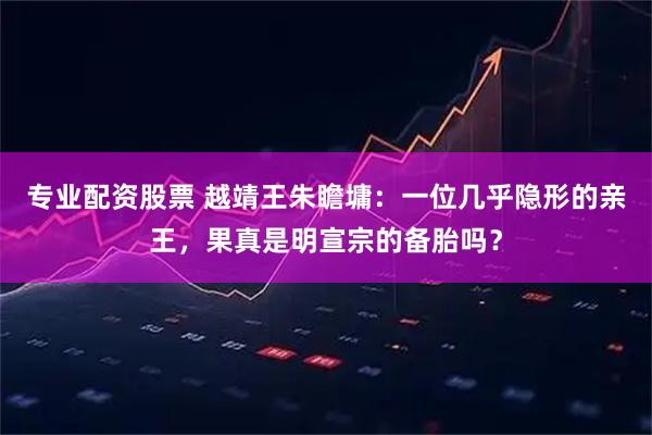 专业配资股票 越靖王朱瞻墉：一位几乎隐形的亲王，果真是明宣宗的备胎吗？